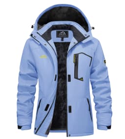 TACVASEN Women Winter Waterproof Ski Parka Jacket Thermal Fleece Windproof Casual Work Jacket Padded Snow Down Coat With Pockets