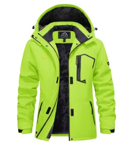 TACVASEN Women Winter Waterproof Ski Parka Jacket Thermal Fleece Windproof Casual Work Jacket Padded Snow Down Coat With Pockets