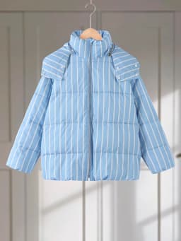Upgraded Larger Thicker Women's Cotton Coat Striped Hooded Single Breasted Long Sleeve 2026 New Casual Female Coats Loose Outfit