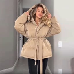 Women's Glossy Autumn Winter Hooded Cotton Padded Jacket Loose Long Sleeve Lace Up Warm Coat 2025 New Lady Fashion Party Outwear