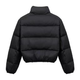 Winter Women's Casual Thi Cotton Padded Jaets Coats Street Sle Straight Cut Long Sve Zipper ort Length Pure Color