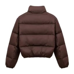Winter Women's Casual Thi Cotton Padded Jaets Coats Street Sle Straight Cut Long Sve Zipper ort Length Pure Color