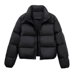 Winter Women's Casual Thi Cotton Padded Jaets Coats Street Sle Straight Cut Long Sve Zipper ort Length Pure Color
