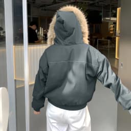 2026 American Retro Fur Collar Hooded Parkas Trend High Street Short Winter Jacket for Women Y2K Fashion Cotton Padded Outwear