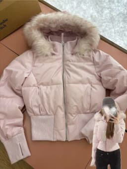 Aesthetic Vintage Short Zipper Padded Coat Women Winter Design Long Sleeve Fur Collar Outerwear Casual Retro New Down Jacket