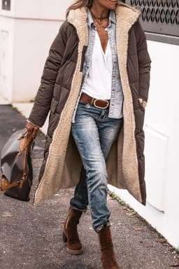 Europe and America Autumn and Winter New Fashion Leisure Long Cotton Jacket, Women Solid Color Fleecing Hooded Padded Jacket