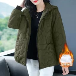 2026 Autumn Winter New Loose Cotton Jacket Women's Fashionable Casual Hooded Coat Female Thicken Warm Zipper Jackets Tops