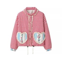 Women Lovely Loose Heart Patterned Parkas 2025 Winter New Long Sleeve Quilted Cotton Padded Jacket Coat Female Cute Outerwear