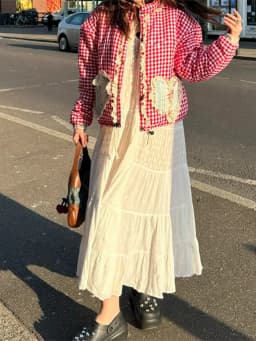 Women Lovely Loose Heart Patterned Parkas 2025 Winter New Long Sleeve Quilted Cotton Padded Jacket Coat Female Cute Outerwear