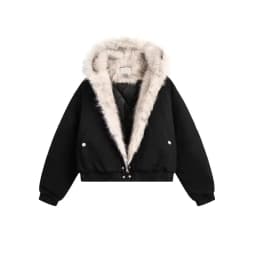 Subculture Punk Faxu Fur Hoodies Coats Harajuku Streetwear Zipper Solid Parkas Jacket Aesthetic Style Vintage Hooded Harajuku