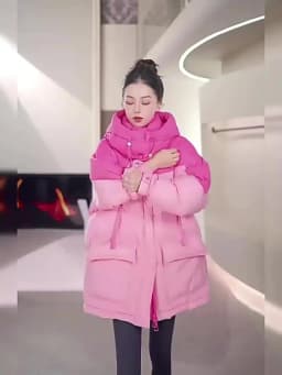 Women Winter New Down Cotton Jacket Short Fashion Korean Thickened Niche Colorblocking Hooded Jacket Cotton Jacket Winter