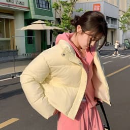 Winter Cropped Jacket Women Clothing Warm Short Puffer Jackets Lightweight Chic Stand Up Collar Student Cotton-padded Jacket New