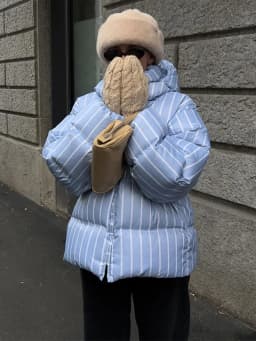 2025 Winter Striped Women's Hooded Quilted Jacket Thicken Zipper Long Sleeve Short Coat New Casual Female Loose Warm Outerwear