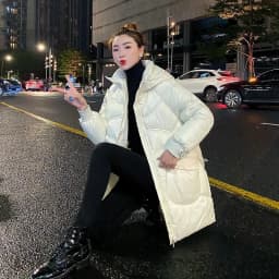 Women Warm Down Cotton Padded Loose Coat 2026 Autumn Winter Thicken Puffer Jacket Female Hooded Solid Long Sleeve Short Parkas
