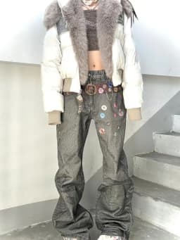 American Vintage Winter Clothes New Fashion Loose Casual Fur Collar Hooded Parkas Harajuku Grunge Streetwear Y2k Jackets Outwear