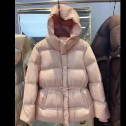 Women Down Cotton Jacket Drawstring Waist Slim Cotton Padded Jacket 2025 Winter New Warm Thicken Cotton Coat Women Hooded Parkas