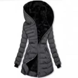 Winter Cotton-padded Clothes Womens Hooded Warm Velvet Cotton-padded Clothes Medium and Long Jackets Black Cotton-padded Jackets