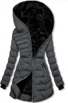 Winter Cotton-padded Clothes Womens Hooded Warm Velvet Cotton-padded Clothes Medium and Long Jackets Black Cotton-padded Jackets