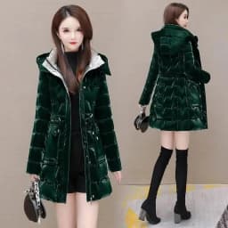 New 2025 Shiny Down Cotton Coat Women Korean Winter Thick Warm Long Hooded Parkas Female Casual Windproof Jackets Ladies Outerwe