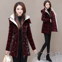 New 2025 Shiny Down Cotton Coat Women Korean Winter Thick Warm Long Hooded Parkas Female Casual Windproof Jackets Ladies Outerwe