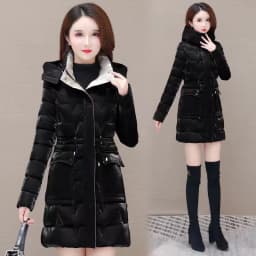 New 2025 Shiny Down Cotton Coat Women Korean Winter Thick Warm Long Hooded Parkas Female Casual Windproof Jackets Ladies Outerwe