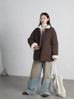 CHIC VEN New Korean Women Parkas Single Breasted Loose Casual Thick Female Jacket Reversible Coat Winter 2025
