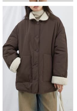 CHIC VEN New Korean Women Parkas Single Breasted Loose Casual Thick Female Jacket Reversible Coat Winter 2025