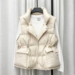 Parkas Women Vest Coats Thick Warm Sleeveless Turn Down Collar Drawstring Tight Waist Coat Single Breasted Autumn Winter