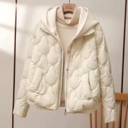 2025 Winter Hooded Cotton Jacket Women Short Fake Two-Piece Down Cotton Jacket Women Loose Thicken Cotton Coat New Women Parkas