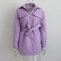 CM.YAYA Vintage Women Argyle Long Sleeve Single Breasted Lapel Collar Slim Parkas Jacket 2022 Autumn Winter Warm Trench Outwear