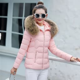 Autumn Winter Women Short Cotton Coat 2025 New Women Cotton Coat Large Fur Collar Parkas Large Size Women'S Cotton Padded Jacket