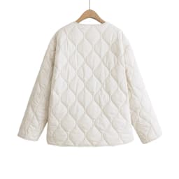 KEYANKETIAN 2024 Autumn/Winter New Women's Bow Lace-up Quilted Cotton Jacket Leisure style Asymmetrical Loose Thin Outerwear