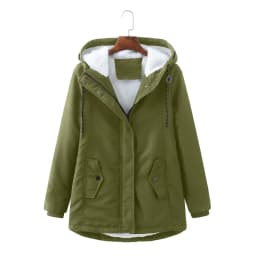 Women Parkas Lamb Wool Hoodies Coats Thick Warm Tight Waist Loose Autumn Winter Casual Jackets Winter Mid Length Parka Coat