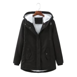 Women Parkas Lamb Wool Hoodies Coats Thick Warm Tight Waist Loose Autumn Winter Casual Jackets Winter Mid Length Parka Coat