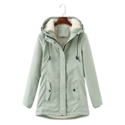 Women Parkas Lamb Wool Hoodies Coats Thick Warm Tight Waist Loose Autumn Winter Casual Jackets Winter Mid Length Parka Coat