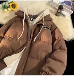 2026 Autumn winter New Fake two-piece Spliced Hooded Down cotton Jacket Women's Casual Loose Thicken Parkas Warm Cotton Coat