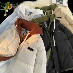 2026 Autumn winter New Fake two-piece Spliced Hooded Down cotton Jacket Women's Casual Loose Thicken Parkas Warm Cotton Coat