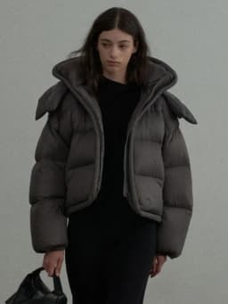 Korean Style Hooded Short Thickened Cotton Jacket Women's Winter Warm Outerwear Bread Coat Zipper Pocket Long Sleeve Polyester