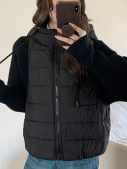 Lightweight Knitted Sleeve Patchwork down Cotton Jacket Women's Short Fake Two-Piece Hooded Cotton Coat Outerwear Warmth