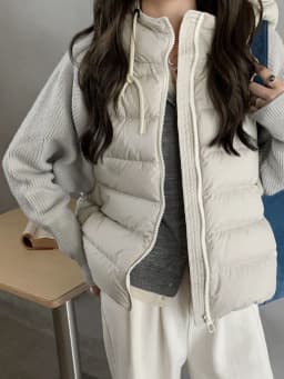 Lightweight Knitted Sleeve Patchwork down Cotton Jacket Women's Short Fake Two-Piece Hooded Cotton Coat Outerwear Warmth