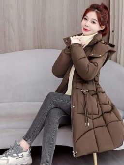 Detachable Hat down Cotton Jacket Large Size Loose Anti-Aging Mid-Length Women's Outerwear Winter Clothes New Arrival 2025