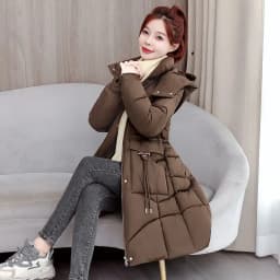 Detachable Hat down Cotton Jacket Large Size Loose Anti-Aging Mid-Length Women's Outerwear Winter Clothes New Arrival 2025