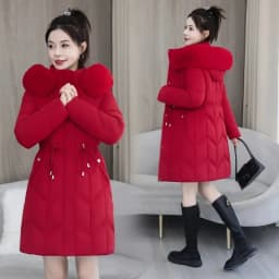 Winter New Down Cotton Jacket Women Korean Cotton-Padded Thicken Warm Mid Long Hooded Parkas Slim Coat Female Casual Ladies Tops