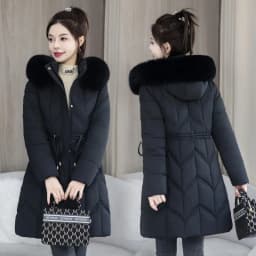 Winter New Down Cotton Jacket Women Korean Cotton-Padded Thicken Warm Mid Long Hooded Parkas Slim Coat Female Casual Ladies Tops