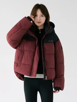 2026 Winter New Short Hooded Splice Color Cotton Jacket Women's Sporty Thick Warm Couple Style Outerwear Polyester Fiber Filled