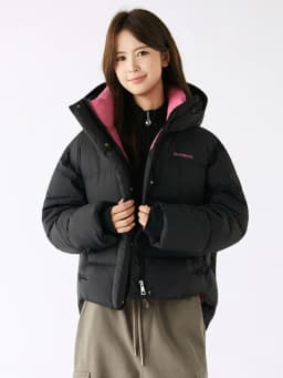 2026 Winter New Short Hooded Splice Color Cotton Jacket Women's Sporty Thick Warm Couple Style Outerwear Polyester Fiber Filled