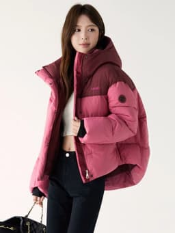 2026 Winter New Short Hooded Splice Color Cotton Jacket Women's Sporty Thick Warm Couple Style Outerwear Polyester Fiber Filled