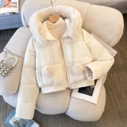 New 2025 Fashion High-end Elegant Women's Winter Parkas Coat Long Sleeve Short Be All-match Ladies Down Cotton-padded Jacket