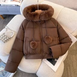 New 2025 Fashion High-end Elegant Women's Winter Parkas Coat Long Sleeve Short Be All-match Ladies Down Cotton-padded Jacket