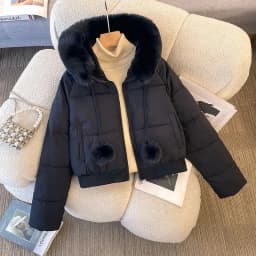 New 2025 Fashion High-end Elegant Women's Winter Parkas Coat Long Sleeve Short Be All-match Ladies Down Cotton-padded Jacket